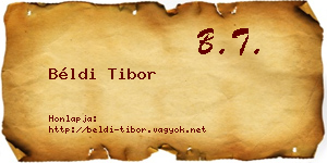 Béldi Tibor névjegykártya